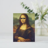 Koele Mona Lisa met bril Leonardo Da Vinci Briefkaart (Staand voorkant)