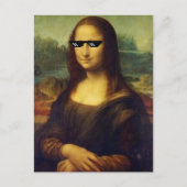 Koele Mona Lisa met bril Leonardo Da Vinci Briefkaart (Voorkant)