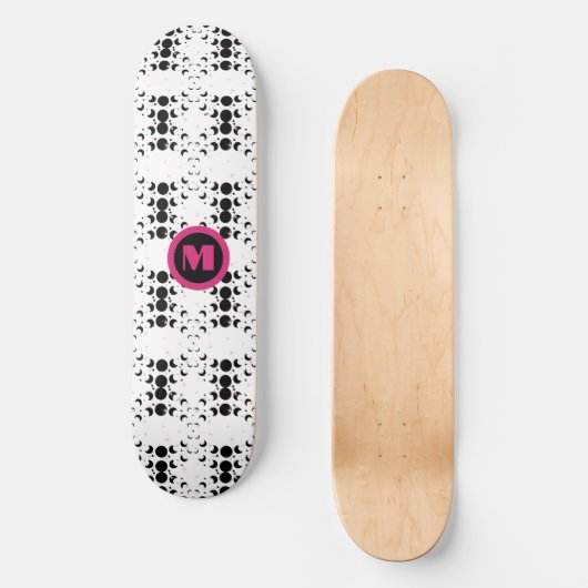 Koele Monogram Sterren en Moon Polka Dot Persoonlijk Skateboard (Voorkant)