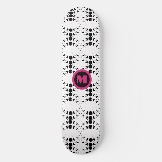Koele Monogram Sterren en Moon Polka Dot Persoonlijk Skateboard (Voorkant)