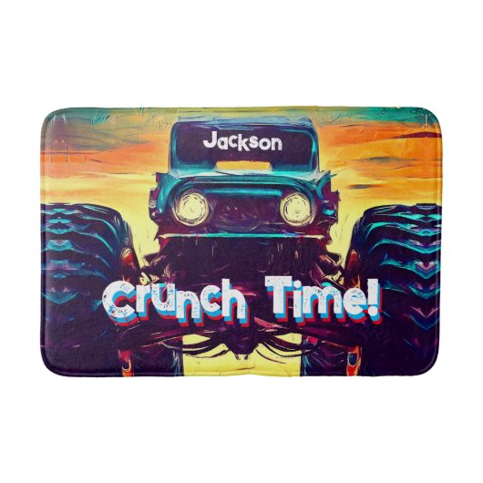 Koele Monster Truck Crunch Tijd Badmat (Voorkant)