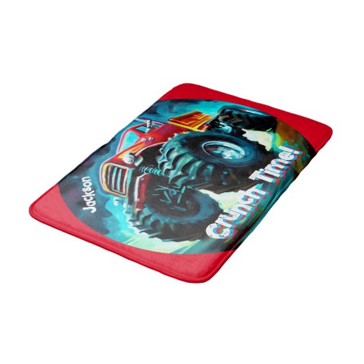 Koele Monster Truck Crunch Tijd Badmat (Gekanteld)