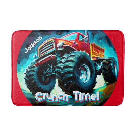 Koele Monster Truck Crunch Tijd Badmat (Voorkant)
