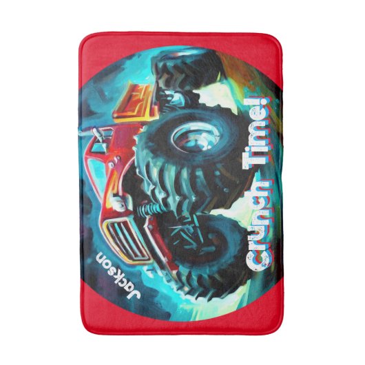 Koele Monster Truck Crunch Tijd Badmat (Voorkant Verticaal)