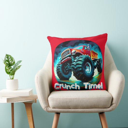 Koele Monster Truck Crunch Tijd Kussen (Stoel)
