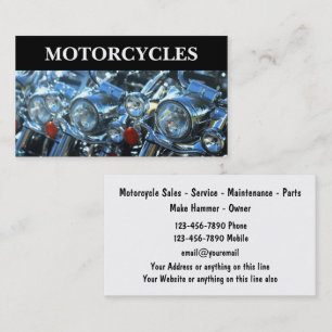Koele motorfietsen thema visitekaartjes