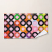 Koele multi gekleurde cirkels & roze klavers bad handdoek (Handdoek)
