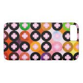 Koele multi gekleurde cirkels & roze klavers Case-Mate iPhone case (Achterkant (Horizontaal))