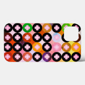 Koele multi gekleurde cirkels & roze klavers Case-Mate iPhone case (Achterkant (horizontaal))