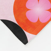 Koele multi gekleurde cirkels & roze klavers fleece deken (Hoek)