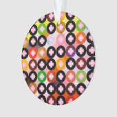 Koele multi gekleurde cirkels & roze klavers ornament (voorkant)