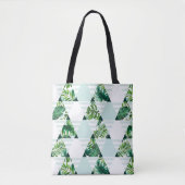 Koele munt groen tropische driehoeken patroon tote bag (Voorkant)