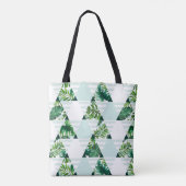 Koele munt groen tropische driehoeken patroon tote bag (Achterkant)