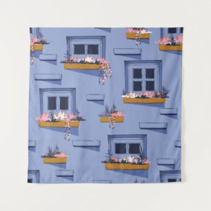 Koele muur ramen zomer patroon wandkleed