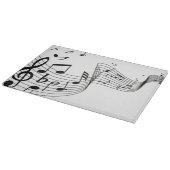 Koele muzieknoten glas snijplank (Hoek)