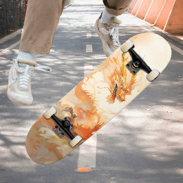 Koele Mythische Gouden Draak Zwellen in Wolken Persoonlijk Skateboard