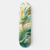 Koele Mythische Groene Draak Zwellen in Wolken Persoonlijk Skateboard (Voorkant)