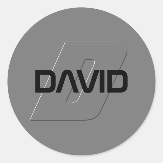 Koele  Naam & Monogram Ronde Sticker (Voorkant)