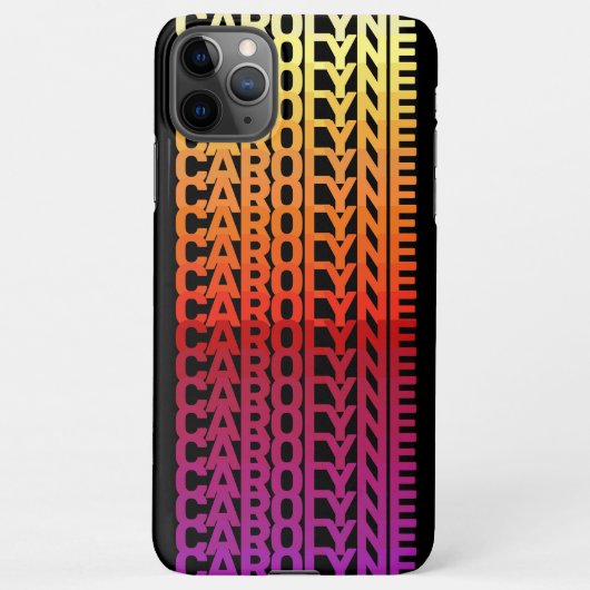 Koele Naam Patroon Regenboog Kleur Gradiënt Ombre iPhone Hoesje (Achterkant)