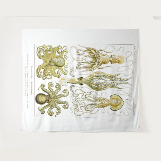 Koele nautische octopus wandkleed (Voorkant (horizontaal))