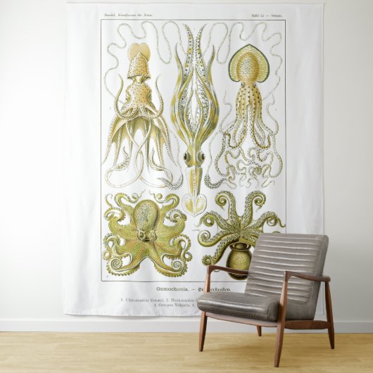 Koele nautische octopus wandkleed (In situ)