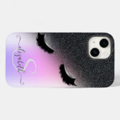 Koele Nepwimpers Zwart Glitter Ombre Case-Mate iPhone Case (Achterkant (horizontaal))