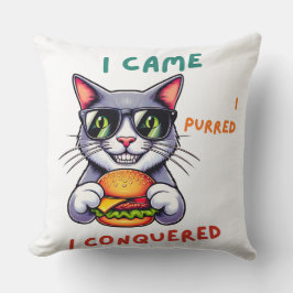 Koele nerd kat met hamburger tomcat cheeseburger kussen