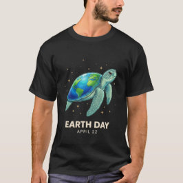 Koele oceaanliefhebber Earth Day 22 april schildpa T-shirt