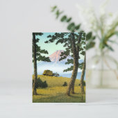 Koele oosterse Japanse Mt. Fuji van het Briefkaart (Staand voorkant)