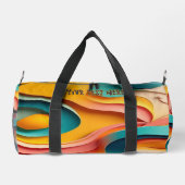 Koele oranje duffel tas met tekst bewerkbaar (Achterkant)