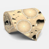 Koele Oranje fruitplakjes patroonwater laat licht  Stropdas (Opgerold)