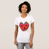 Koele oranje kat t-shirt (Voorkant volledig)