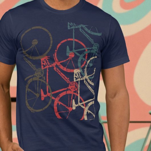 Koele overlappende fietsen t-shirt