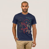 Koele overlappende fietsen t-shirt (Voorkant volledig)