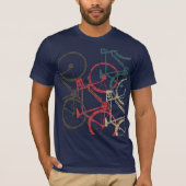 Koele overlappende fietsen t-shirt (Voorkant)
