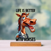 Koele paardenliefhebbers word art acryl bord (Neutraal)