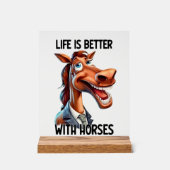 Koele paardenliefhebbers word art acryl bord (Voorkant)