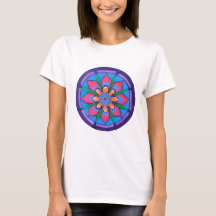 Koele paarse blauw roze en groene mandala