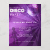 Koele Paarse Disco Bal Feest Briefkaart (Voorkant)