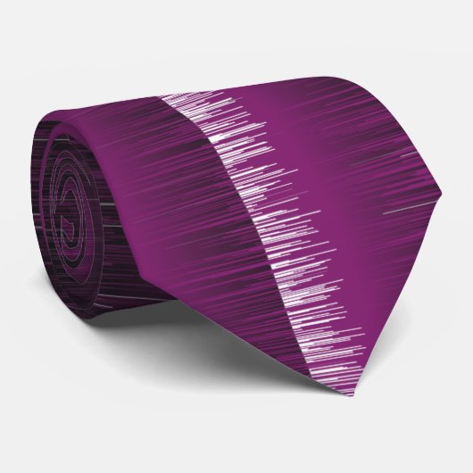 Koele Paarse en zwarte strepen natte verf effect Stropdas (Opgerold)