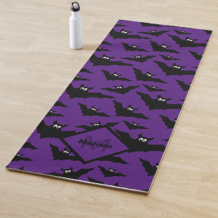 Koele paarse zwarte vleermuizen Halloween patroon Yogamat