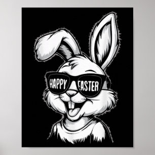 Koele paashaas met tinten Happy Easter Kinder Bo Poster