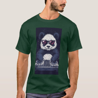 Koele Panda Zonnebril Comic Panda DJ Muziek liefhe T-shirt