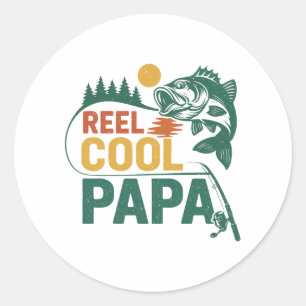 Koele Papa Grappige Visserij Vaderdag Opa Ronde Sticker