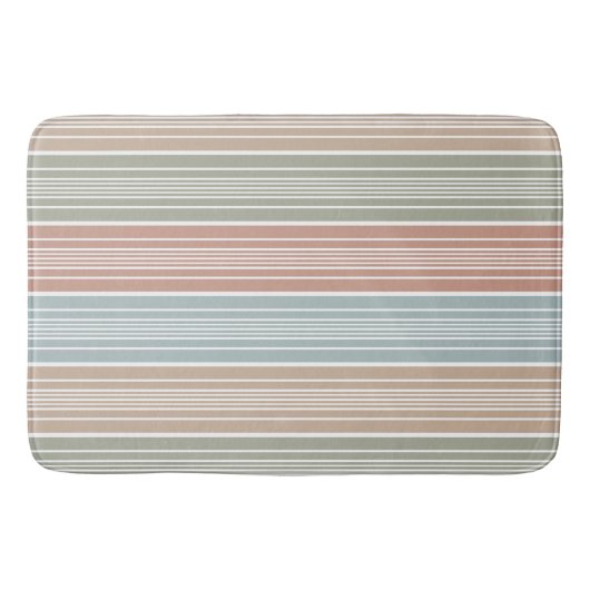 Koele pastel kleur strepen badmat (Voorkant)