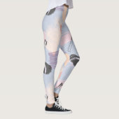 Koele pastelkleuren penseelstreken collage leggings (Rechts)