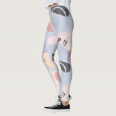 Koele pastelkleuren penseelstreken collage leggings (Links)