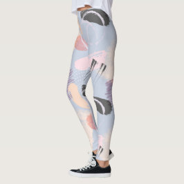 Koele pastelkleuren penseelstreken collage leggings
