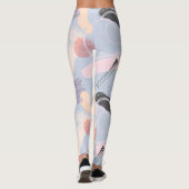 Koele pastelkleuren penseelstreken collage leggings (Achterkant)