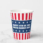 Koele patriottische Amerikaanse vlag 4th of Juli f Papieren Bekers (Achterkant)